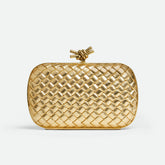 Bottega Veneta Knot Women's Solid Colour Metallic-Feel Bow-Knot Lock Clasp Lambskin Evening Bag Clutch Bags #77719