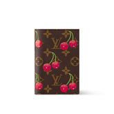 Louis Vuitton LV x TM Women's Brown Leather Passport Wallet with Cherry Pattern Print Bag Bags #77594
