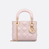 Dior Lady Women's Solid Color Metal Pendant Removable Chain Shoulder Strap Wicker Pattern Sheepskin Leather Single Shoulder Crossbody Handbag Bag Bags #77983