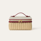Loro Piana Extra Pocket L19 East-west Wicker Cotton Linen Rattan Multicolor Pattern Spring Summer Collection Top Handle Bag Bags FAQ9101 #84358A