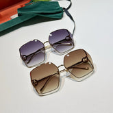 Gucci Oversized Frame Thin Legs Alloy Irregular Shape Sunglasses Glasses Eyeglasses #97465
