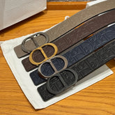 Dior Obligue Galaxy Printed 35mm Leather Belt#335565
