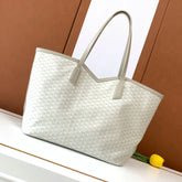 Moynat M Canvas Women's Classic Fashion Gray Canvas Tote Bag With Hook Closure Dual Use Handle And Shoulder Strap Bag Bags #78699
