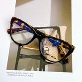 MiuMiu Women's Four Seasons Fashion Temperament Luxury Tortoiseshell Colorblocking Blue Eyeglasses Letter Models Accessories #99294
