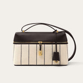 Loro Piana Women's Color-blocked Cotton-blend Tote/shoulder/crossbody Bag Fashionable Vintage Casual Patchwork Leather Pendant Handbag Bags #193368