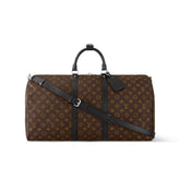 Louis Vuitton Sac Keepall Bandoulière 55 Women's Detachable Adjustable Shoulder Strap Zipper Closure Canvas with Leather Shoulder Slanting Tote Travel Bag Bags #77137