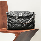 Chanel Women's Checkered Chunky Chain Vintage Underarm Bag Solid Color Retro Flap Leather Handbag Bag Bags #81584