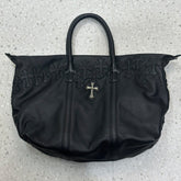 Chrome Hearts 925 Sterling Silver Cross Large Capacity Travel Duffle Bag Elegant Clutch Bag Luxury Black Tote Bags #81949A