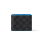 Louis Vuitton Slender Men's Black Checkerboard Printed Canvas Cowhide Card Case Wallet Bag #75932