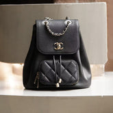 Chanel Women's Classic Solid Color Vintage Diamond Quilted Leather Zipper Flap Chain Backpack Bag Bags#79235