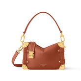 Louis Vuitton Side Trunk Women's Metal Accessory Zipper Closure Buckle Solid Color Cowhide Leather Shoulder Bag Crossbody Handbag Bags #77791