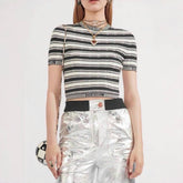 Chanel Striped Knitted Short-sleeved Skirt #379248