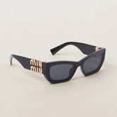 MiuMiu Eyewear Women's Black Legs Gold Logo Plate Frame Butterfly Sunglasses Eyeglasses Glasses #98543