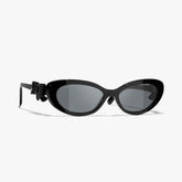 Chanel Cat Eye Sunglasses Acetate Calfskin #335511