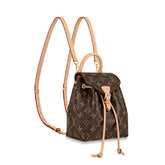Louis Vuitton Montsouris Mini Women's Brown Letter Print Canvas and Leather Backpack Bag Bags #77525