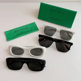 Bottega Veneta Women's Solid Color Logo Detail Irregular Shape Sunglasses Eyeglasses Glasses #73746