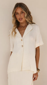 Razi Button Up Shirt - Ivory