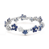 Van Cleef&Arpels Folie Des Prés Bracelet 18k White Gold Sapphires Diamonds #389289