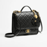 Chanel Women's Fashion Classic Solid-Color Flap Leather Backpack with Sand Gold Buckle and Metal Hardware Bag Bags AS5715-B21400-94305 #78759