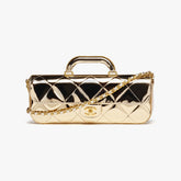 Chanel Large Flap Bag With Top Handle Metallic Mirror Calfskin #375534