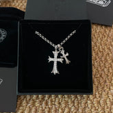 Chrome Hearts Double Cross Necklace #385196