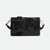 Bottega Veneta Cassette Men's and Women's Solid Color Leather Woven Shoulder Crossbody Bag Bags #75755