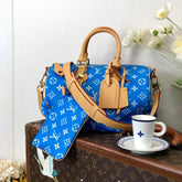Louis Vuitton Women's Fashion Classic Sapphire Blue Logo Zipper Closure Leather Shoulder Bag Handbags In Small Medium And Large Sizes Crossbody Bag Bags #78656