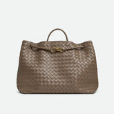 Bottega Veneta Large Andiamo Women's Woven Solid Color Magnetic Clasp Closure Sheepskin Tote Bag Bags #76912