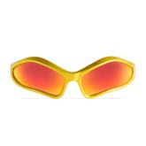 Balenciaga Women's Yellow Letter Logo Bio-Based Injection Molded Nylon Irregular Shape Sunglasses Eyeglasses Glasses #74877