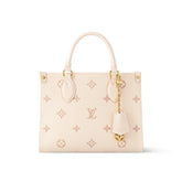 Louis Vuitton ONTHEGO Women's Letter Logo Printed Leather Tote Bag Shopper Tote Handbags Bags #77454