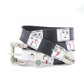 Enfants Riches Deprimes Men's Fashion Vintage Black and White Checkerboard Old Graffiti Leather Belt Ngvp #9371