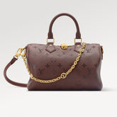 Louis Vuitton Speedy Bandoulière 25 Handbag Classic Monogram Tote Crossbody Bag Gold Chain Handbag Bags M26691 #193982