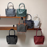 Goyard Anjou Mini Canvas And Leather Tote Bag Women's Multi-color Fashionable Vintage Classic Matching Set Double-handle Tote Bags #84148A