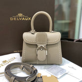 Delvaux Women's Outside Stitching Solid Color Calfskin Handheld Slanting Shoulder Bag Bag #75294
