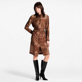 LOUIS VUITTON Trunk Print Shirt Dress 1AJFGK #377792