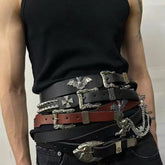 Enfants Riches Deprimes Men's And Women's Cool Trend Metal Decorative Belt Do Old Retro Fashion Color Blocking Belt Accessories Ngvp #8916
