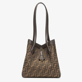 Fendi Origami Medium Handbag Brown FF Jacquard Fabric Handbag Women's Luxury Trend Clutch Temperament Fashion Bag Bags 8BS083AFPMF1GL7 #81635