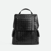 Bottega Veneta Back To School Men's Solid Color Flap Closure Woven Cowhide Leather Shoulder Bag Backpack Rucksack Bags #75798