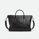 Bottega Veneta Intrecciato Men's Solid Color Adjustable Detachable Shoulder Strap Woven Calfskin Briefcase Handbag Bag Bags #77518