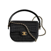 Chanel 26A Handle Clutch Bag Dark Gray Crocodile-embossed Stylish And Versatile Bag Bags #197507