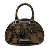Chrome Hearts Camouflage Bowling Bag Black And Brown Color Cross Spring And Summer Fashion Trend Vintage Handbag Bags Leather S925 #195230