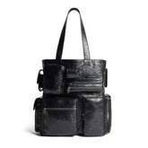 Balenciaga Men's Superbusy Tote Bag Sheepskin Oversized Solid Color Casual Handbag Bags 785296210C81000 #71975
