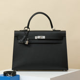 Hermes KL35 Solid Color Cowhide Leather Handbag Metal Buckle Kelly Bag Bags Accessories #75744
