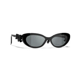 Chanel Women's Bow Tie Retro Fashion Cat-Eye Full-Frame Sunglasses Solid Color Casual Glasses #81489