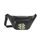 Balenciaga Explorer Men's Letter Print Zipper Closure Black Grained Cowhide Leather Single Shoulder Crossbody Belt Bag Bags #77711