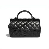 Chanel So Black Quilted Lambskin Mini Rectangular Classic Single Flap #378297