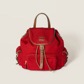 MiuMiu Women's Solid Color Canvas Patchwork Cowhide Shoulder Bag Backpacks Bags #75843