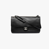 Chanel 26s Black And Silver Grained Calfskin Cf Maxi Flap Crossbody Bag Stylish Sophisticated And Elegant Available In Multiple Colours Lady Bags AS6231 #84387A