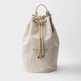 Prada Linen-blend Canvas Drawstring Travel Bag For Men Autumn/winter Fashion Trend Large Capacity Stylish Backpack Bags 2VY011_2CYA_F0216_V_OOO #81994A