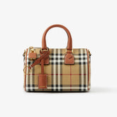 Burberry Women's Fashion Classic Letter Embossed Logo Adjustable Shoulder Strap Zipper Closure Mini Checkered Bowling Bag Bags 80713571 #79182